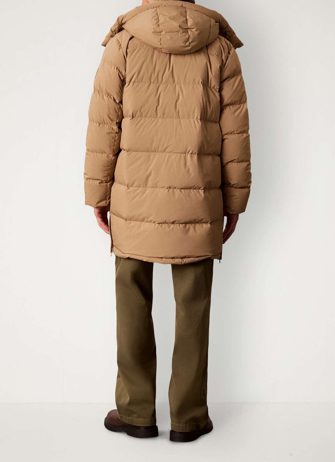 Calvin Klein Puffer jas met logo - achterkant 7 zand