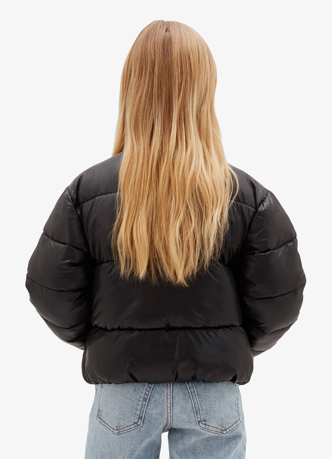 Calvin Klein Pufferjas met logo  - achterkant zwart