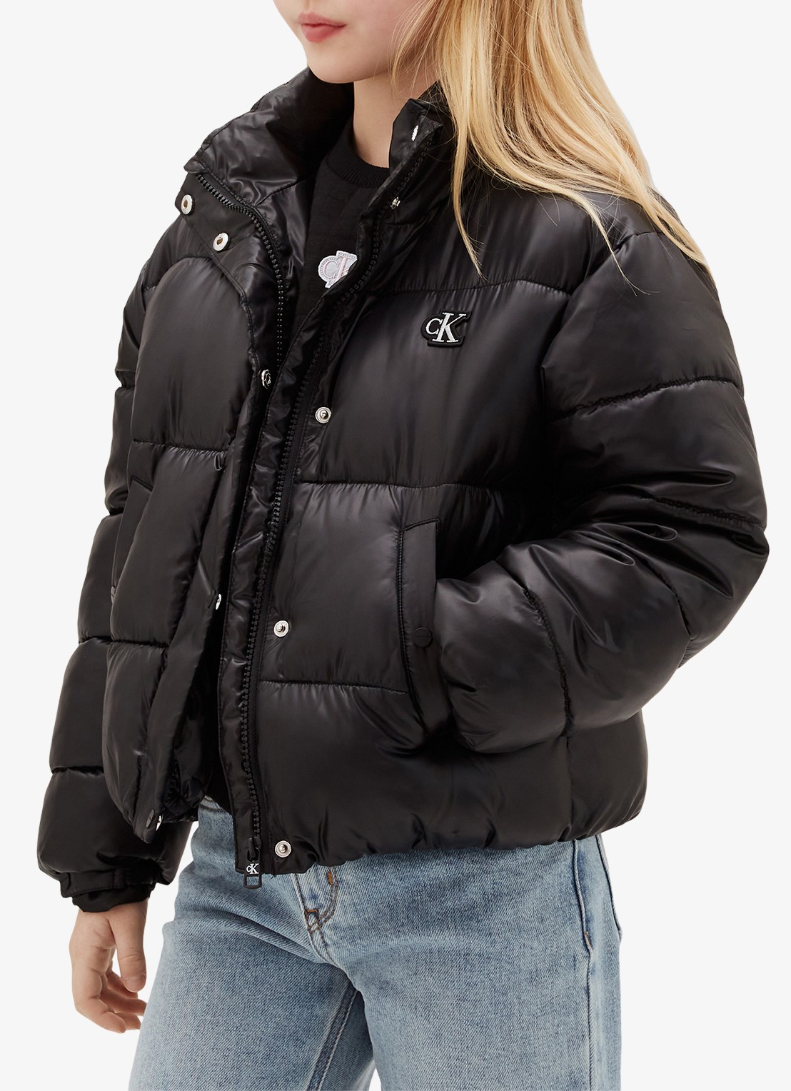 Calvin Klein Pufferjas met logo  - detail 5 zwart