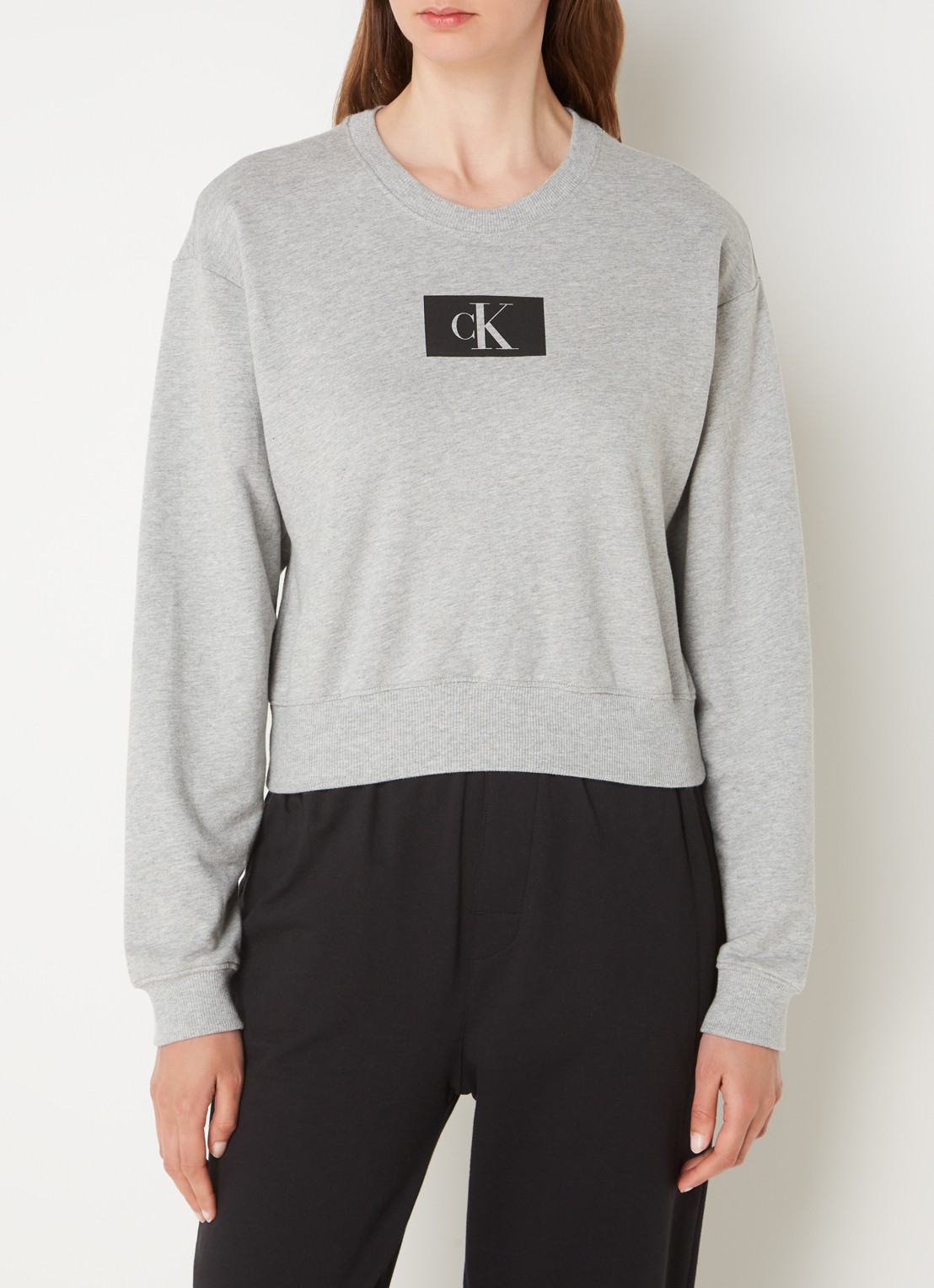 Calvin Klein Pyjama sweatshirt met logo - detail 3 grijsmele