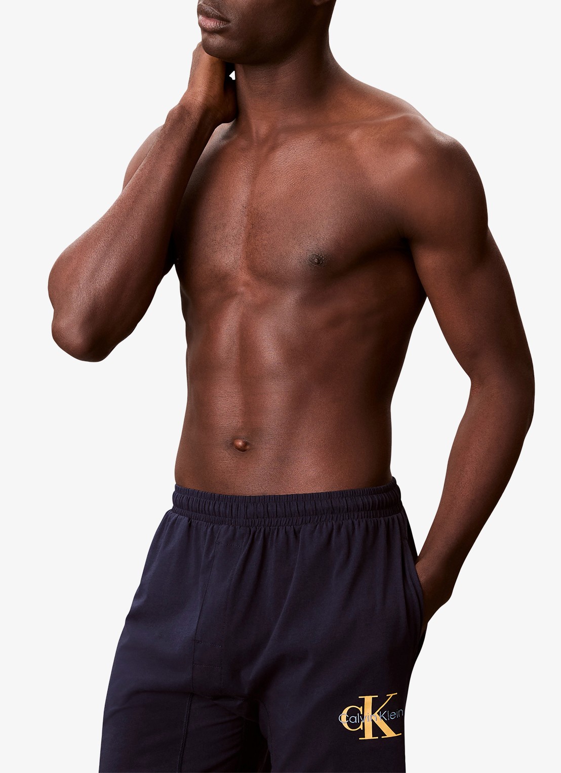Calvin Klein Pyjamabroek met logo - detail 4 donkerblauw