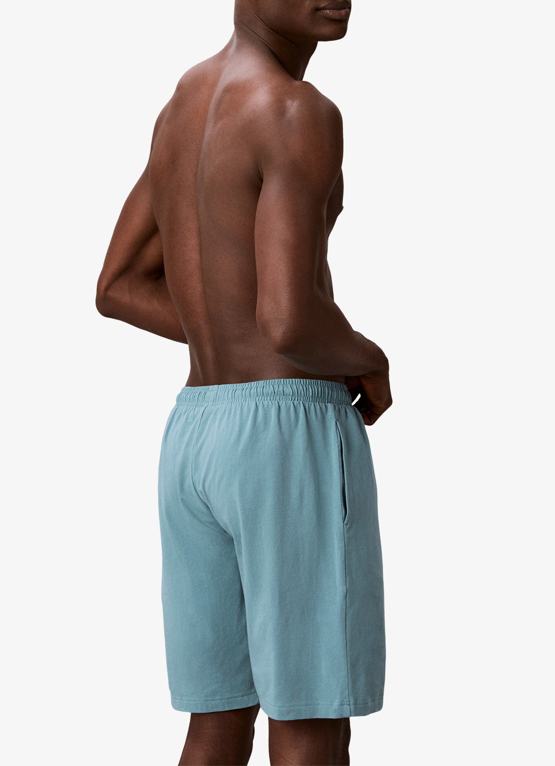 Calvin Klein Pyjamabroek met logo - achterkant 3 lichtblauw