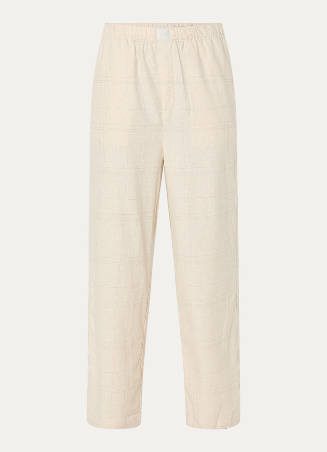 Calvin Klein Pyjamabroek met ruitdessin - voorkant 2 creme