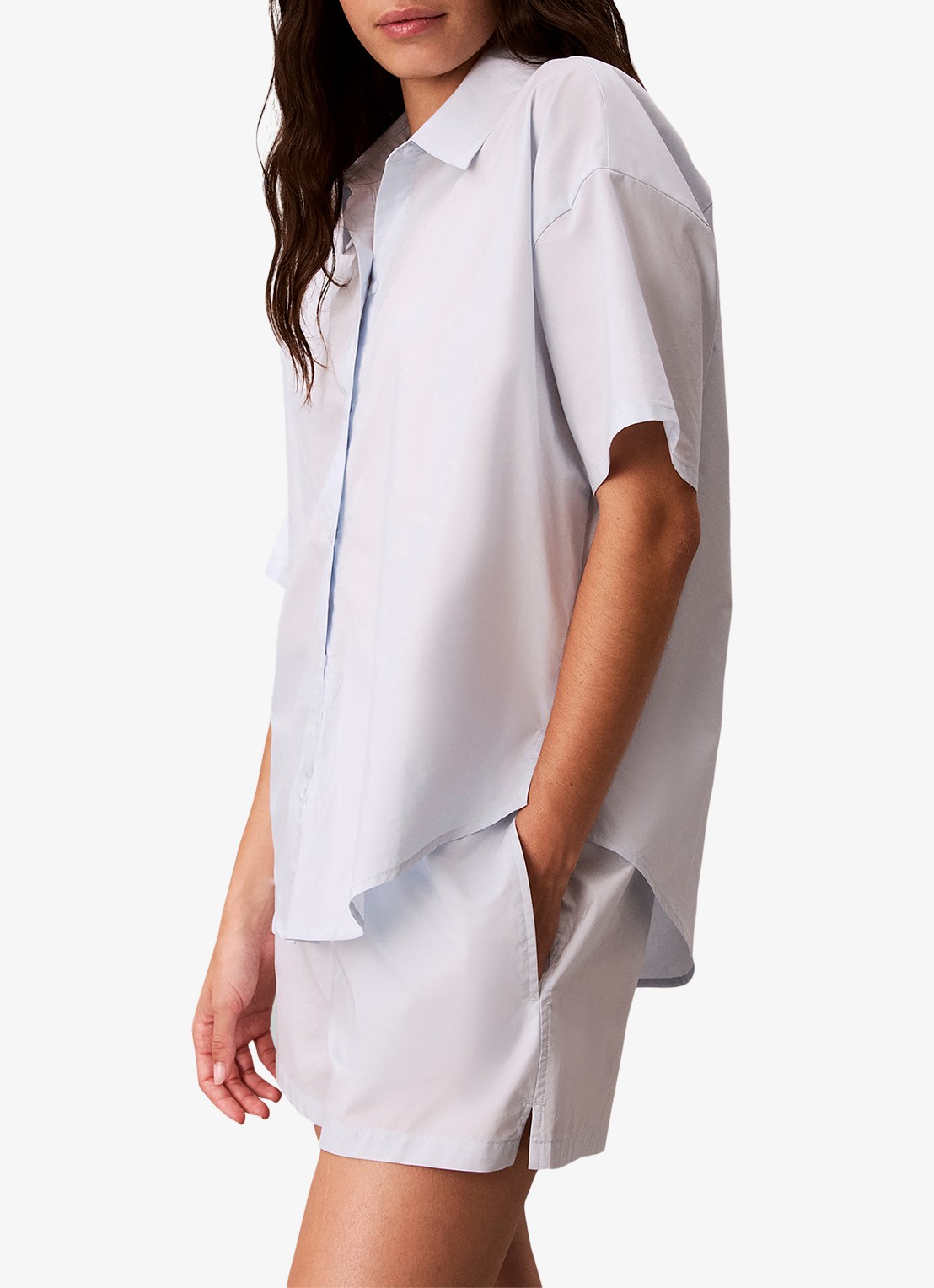 Calvin Klein Pyjamaset met logo 2-delig - detail 4 lichtblauw