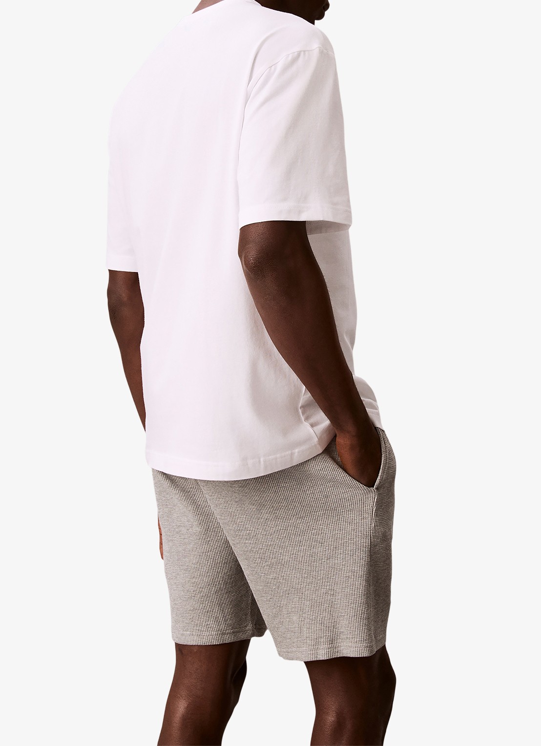 Calvin Klein Pyjamashirt met logo - achterkant 3 wit