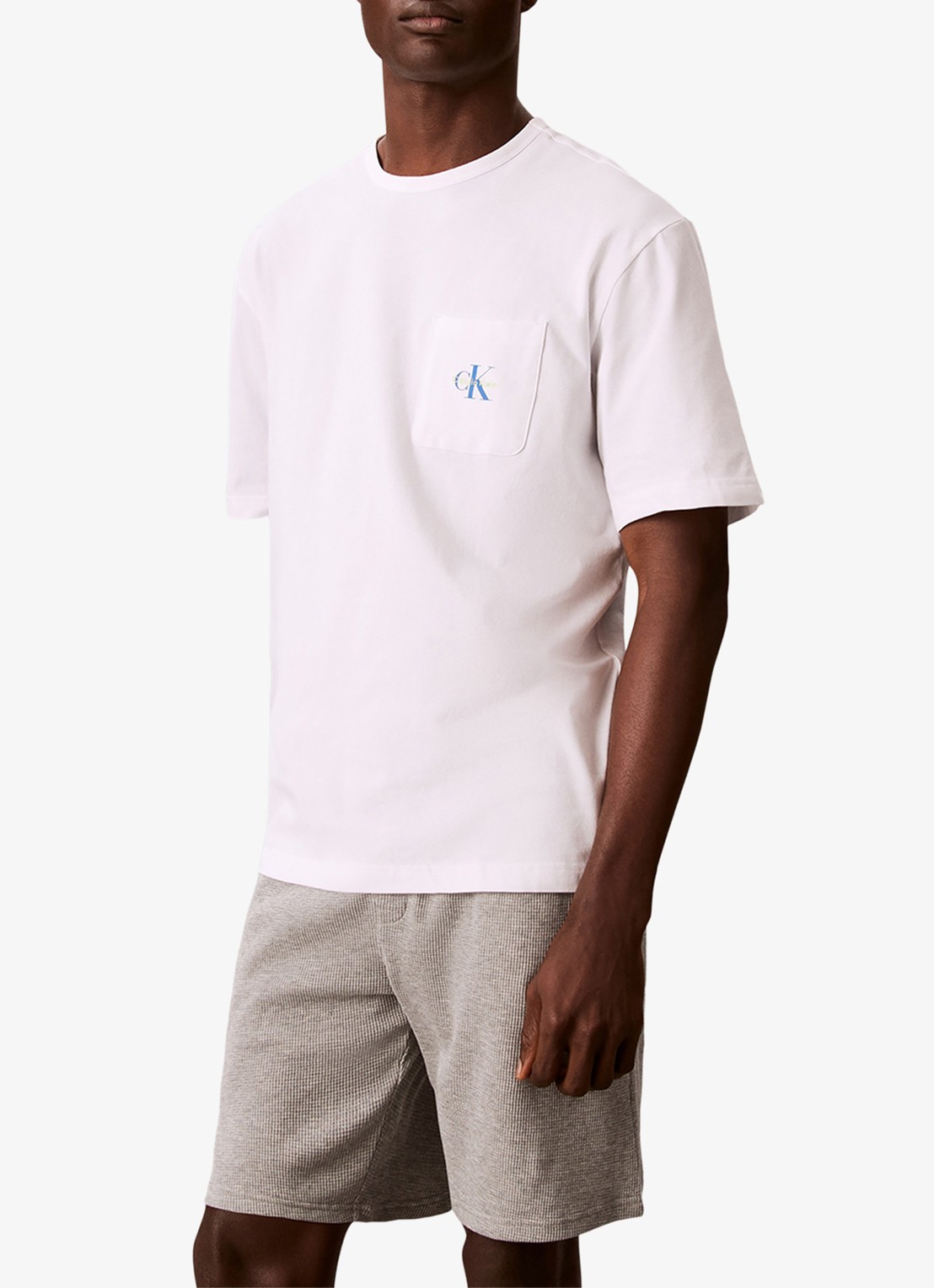 Calvin Klein Pyjamashirt met logo - detail 2 wit