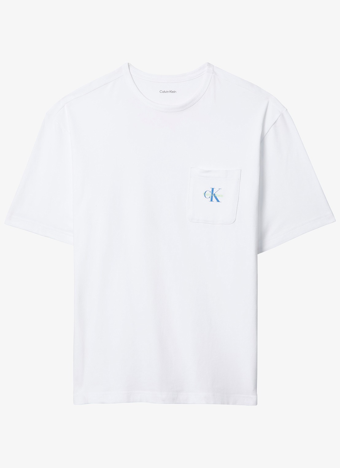 Calvin Klein Pyjamashirt met logo - voorkant 4 wit