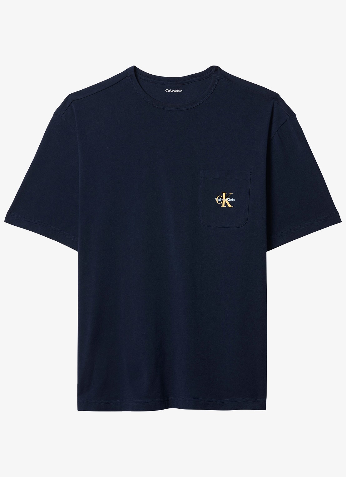 Calvin Klein Pyjamashirt met logo - voorkant donkerblauw