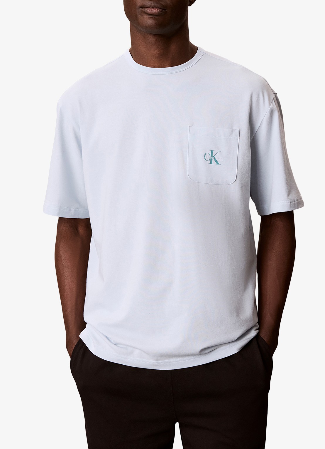 Calvin Klein Pyjamashirt met logo - detail 2 blauw
