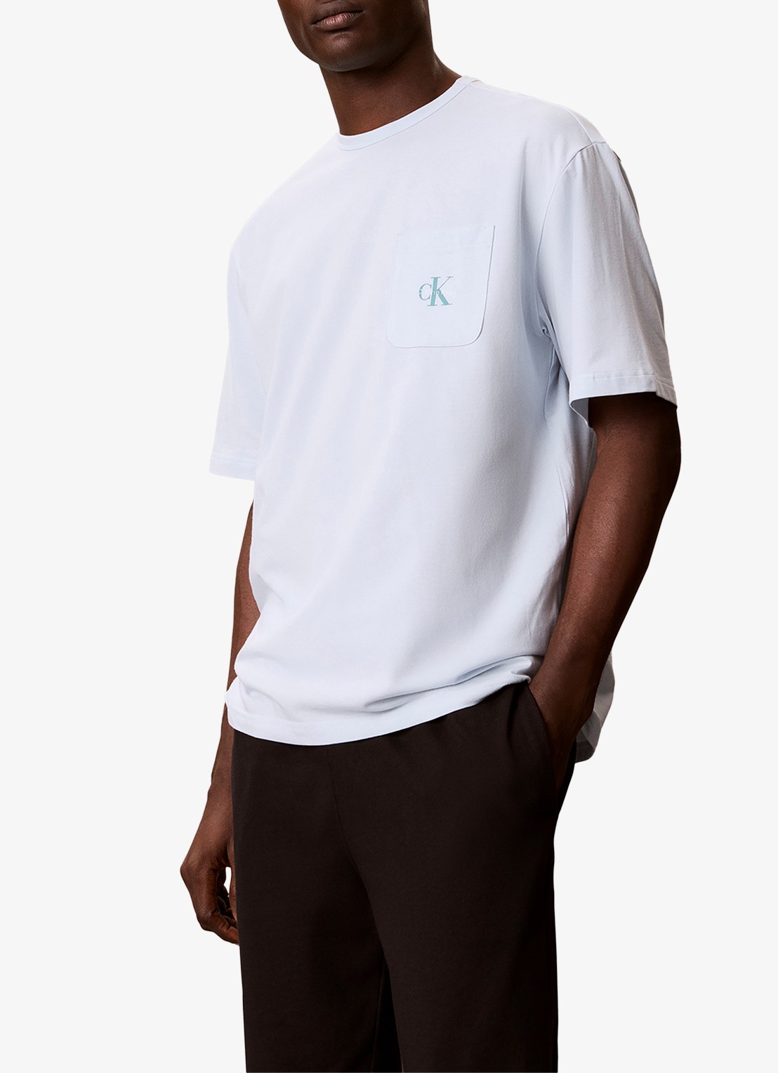 Calvin Klein Pyjamashirt met logo - detail 4 blauw