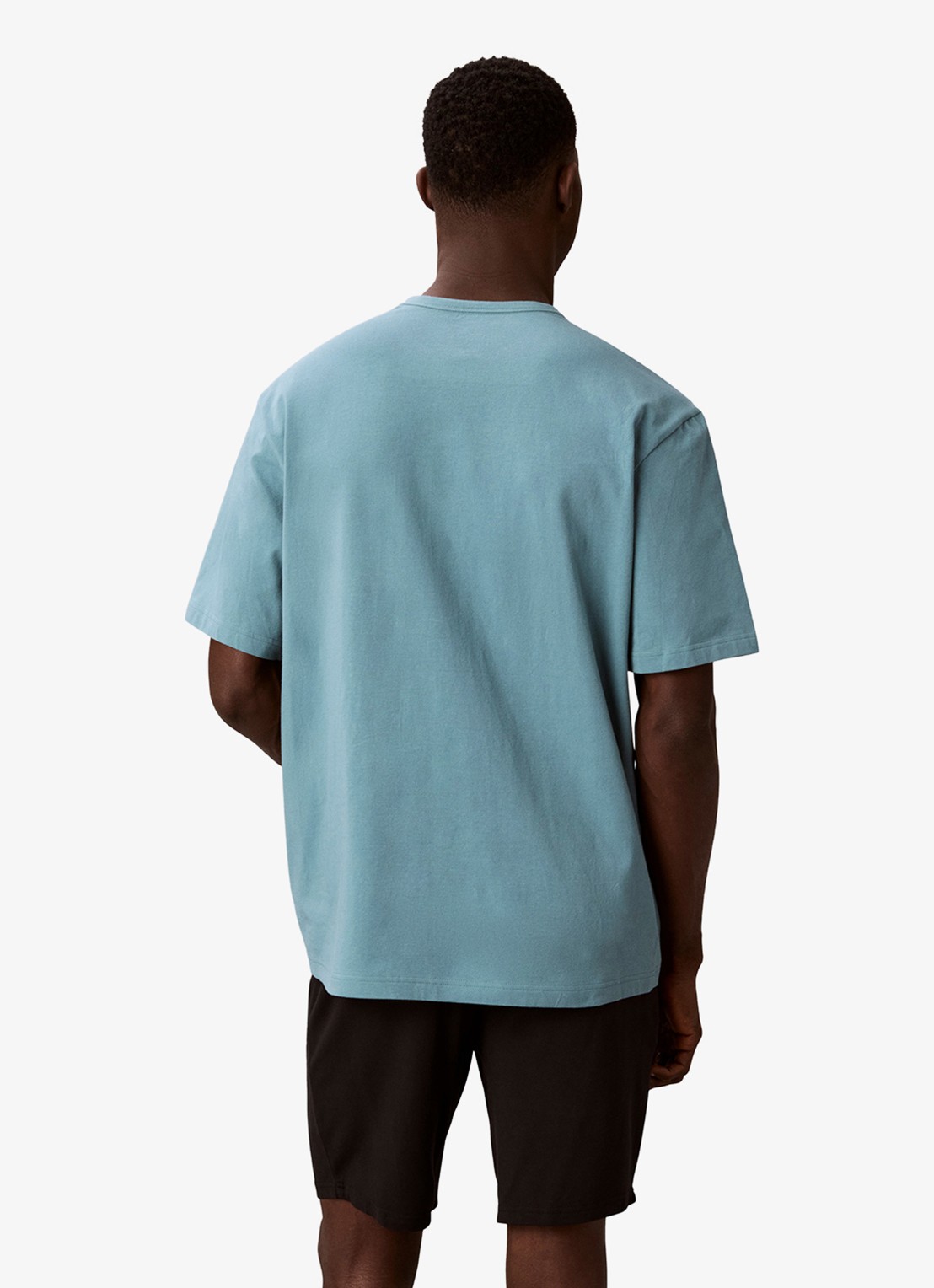 Calvin Klein Pyjamashirt met logo - achterkant lichtblauw