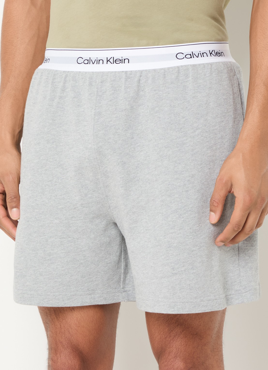 Calvin Klein Pyjamashorts met logoband - detail 7 lichtgrijs
