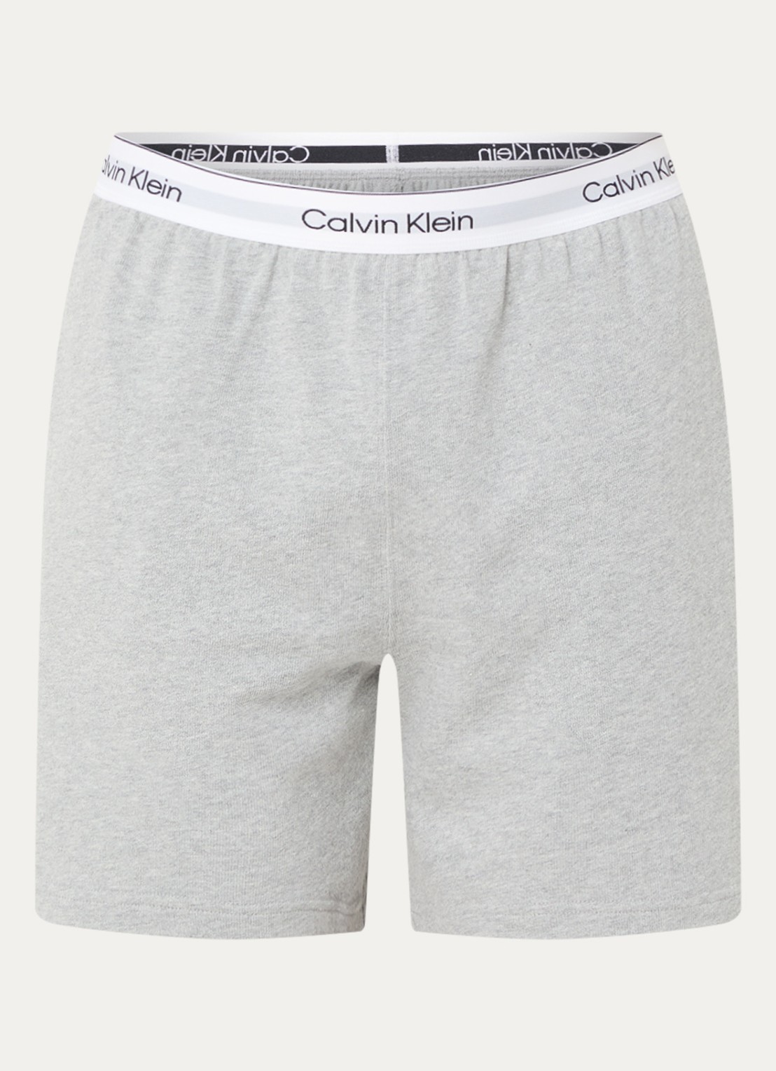 Calvin Klein Pyjamashorts met logoband - voorkant 10 lichtgrijs