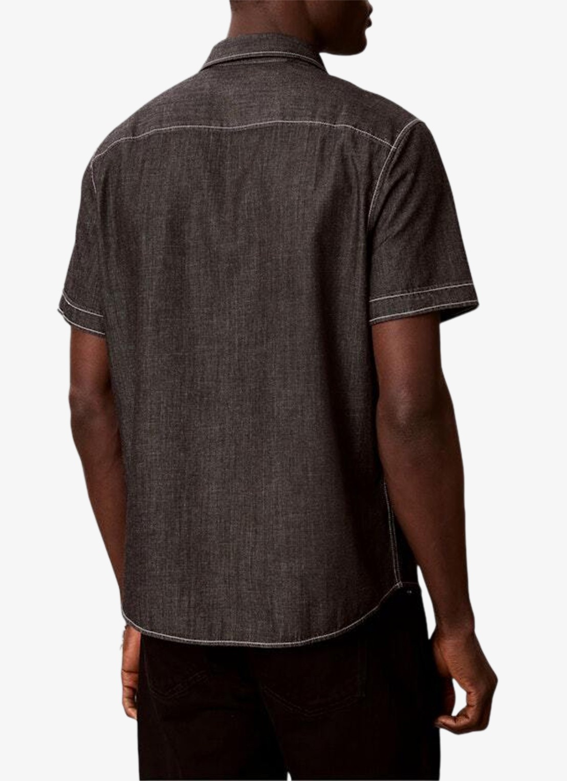 Calvin Klein Regular fit overhemd met borstzakken - achterkant 5 zwart