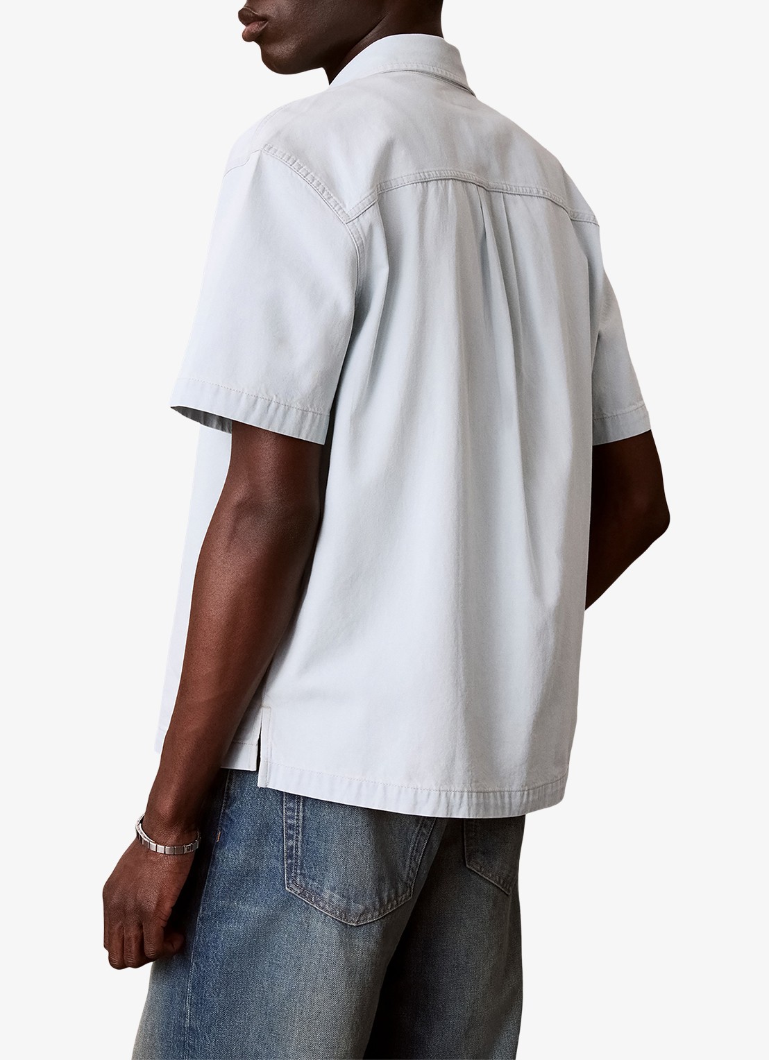 Calvin Klein Regular fit overhemd met logo - achterkant 5 lichtblauw