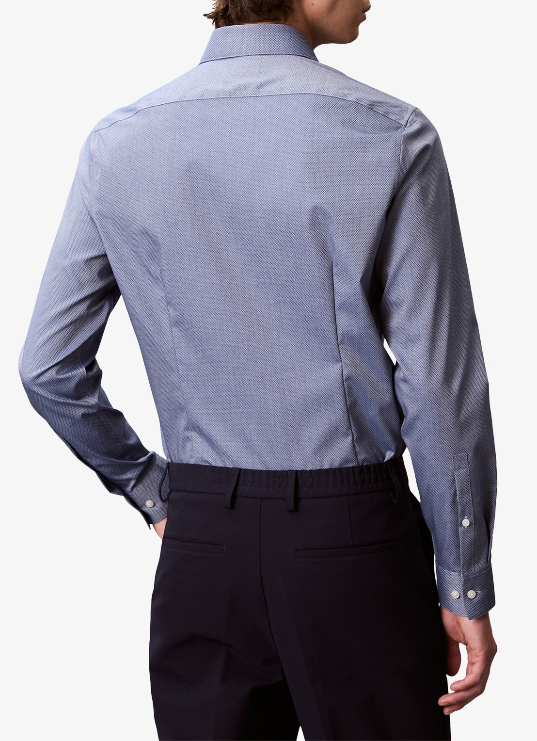Calvin Klein Regular fit overhemd met logoborduring - achterkant blauw