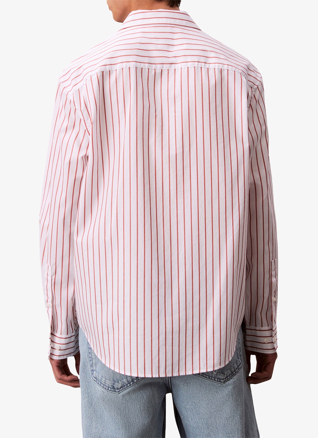 Calvin Klein Regular fit overhemd met streepprint - achterkant 3 rood