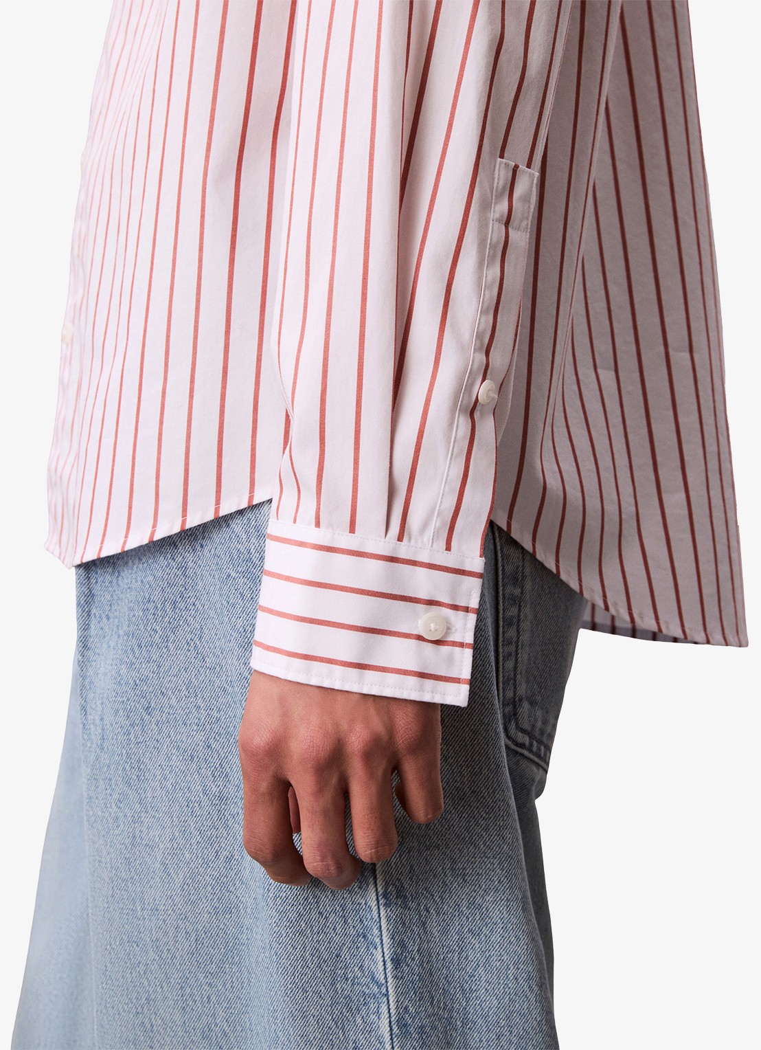 Calvin Klein Regular fit overhemd met streepprint - detail 2 rood