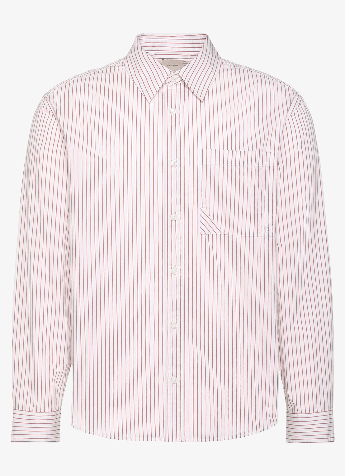 Calvin Klein Regular fit overhemd met streepprint - voorkant 4 rood