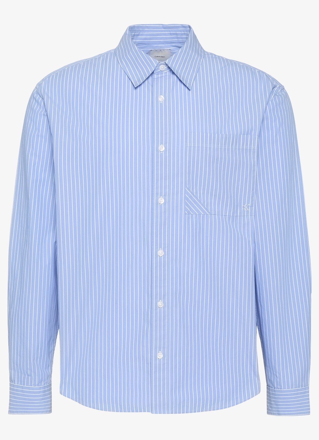 Calvin Klein Regular fit overhemd met streepprint - voorkant blauw