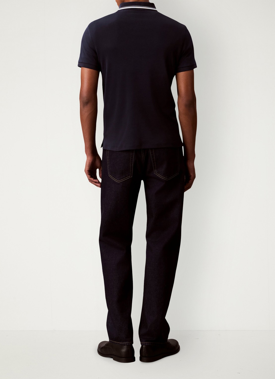 Calvin Klein Regular fit polo met halve rits - achterkant 7 dark sapphire-cef