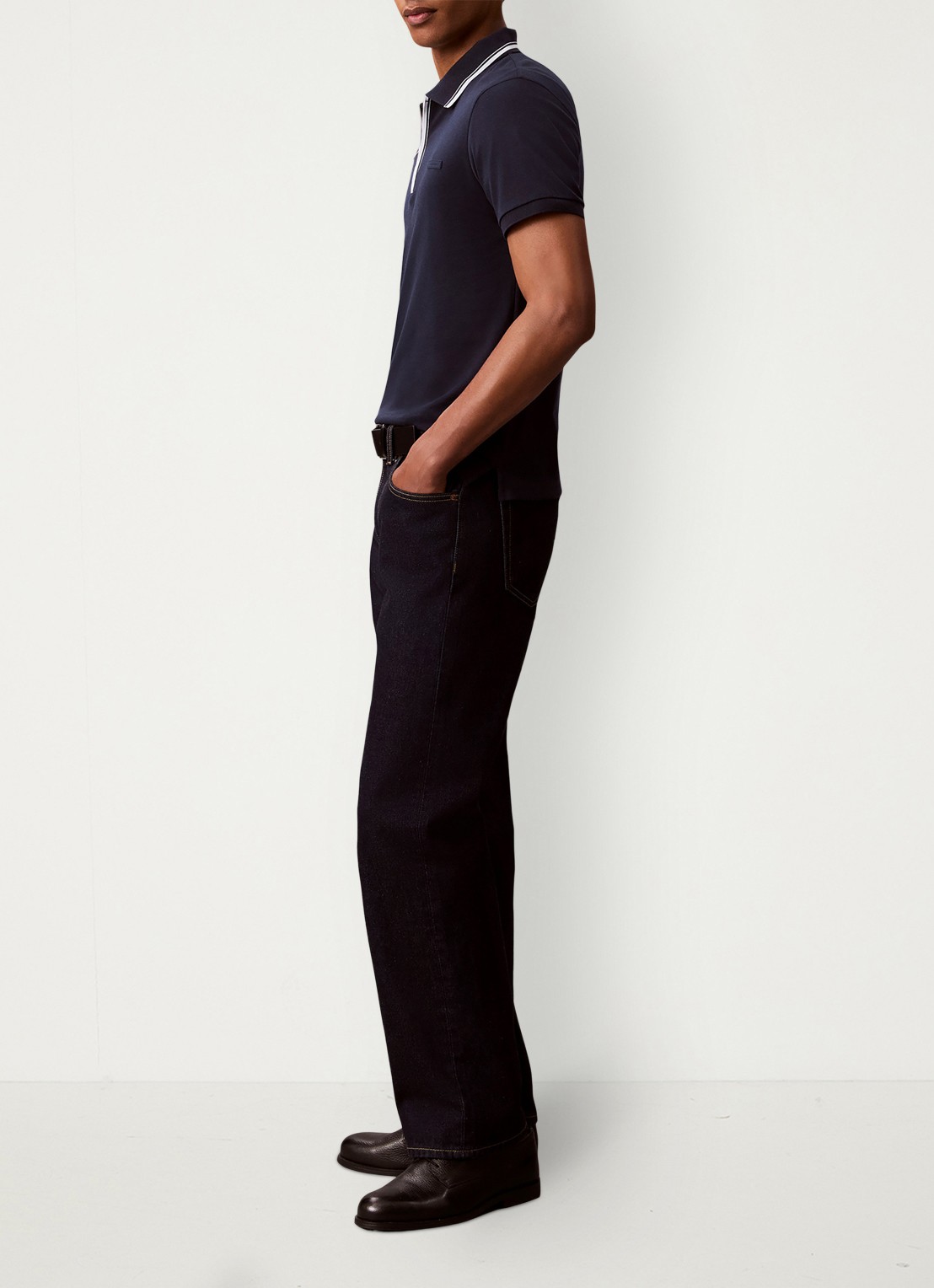 Calvin Klein Regular fit polo met halve rits - detail 3 dark sapphire-cef