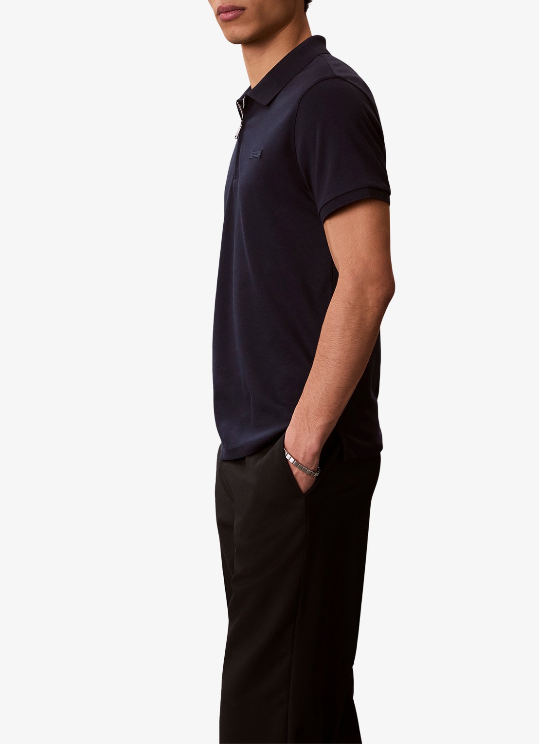Calvin Klein Regular fit polo met logo - detail 2 dark sapphire-cef /  bruin