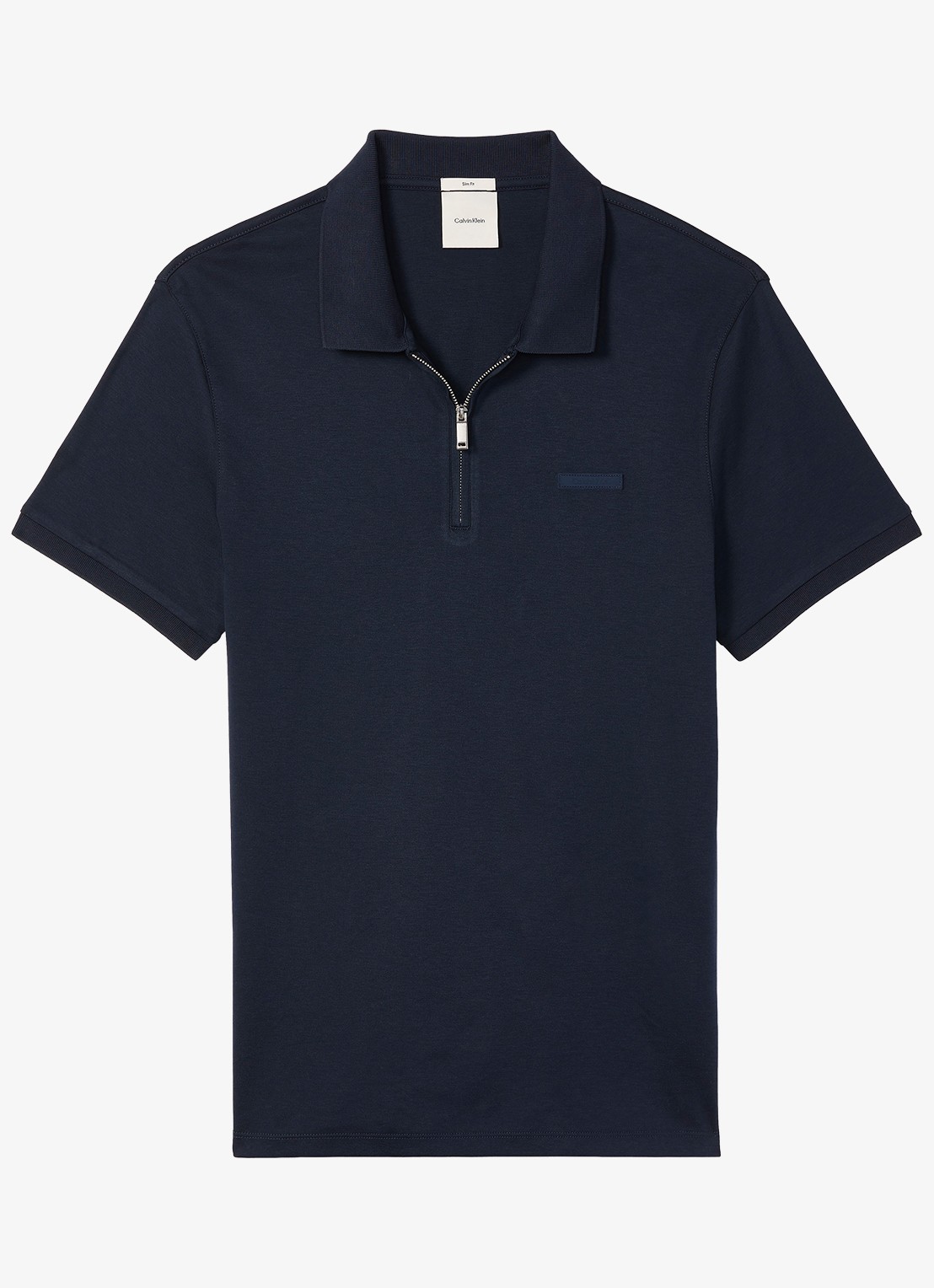 Calvin Klein Regular fit polo met logo - voorkant 3 dark sapphire-cef /  bruin