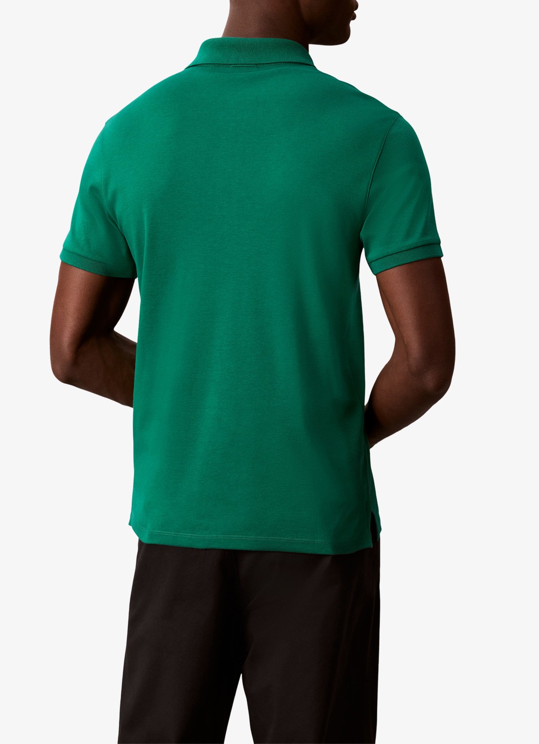 Calvin Klein Regular fit polo met logo - achterkant 5 groen