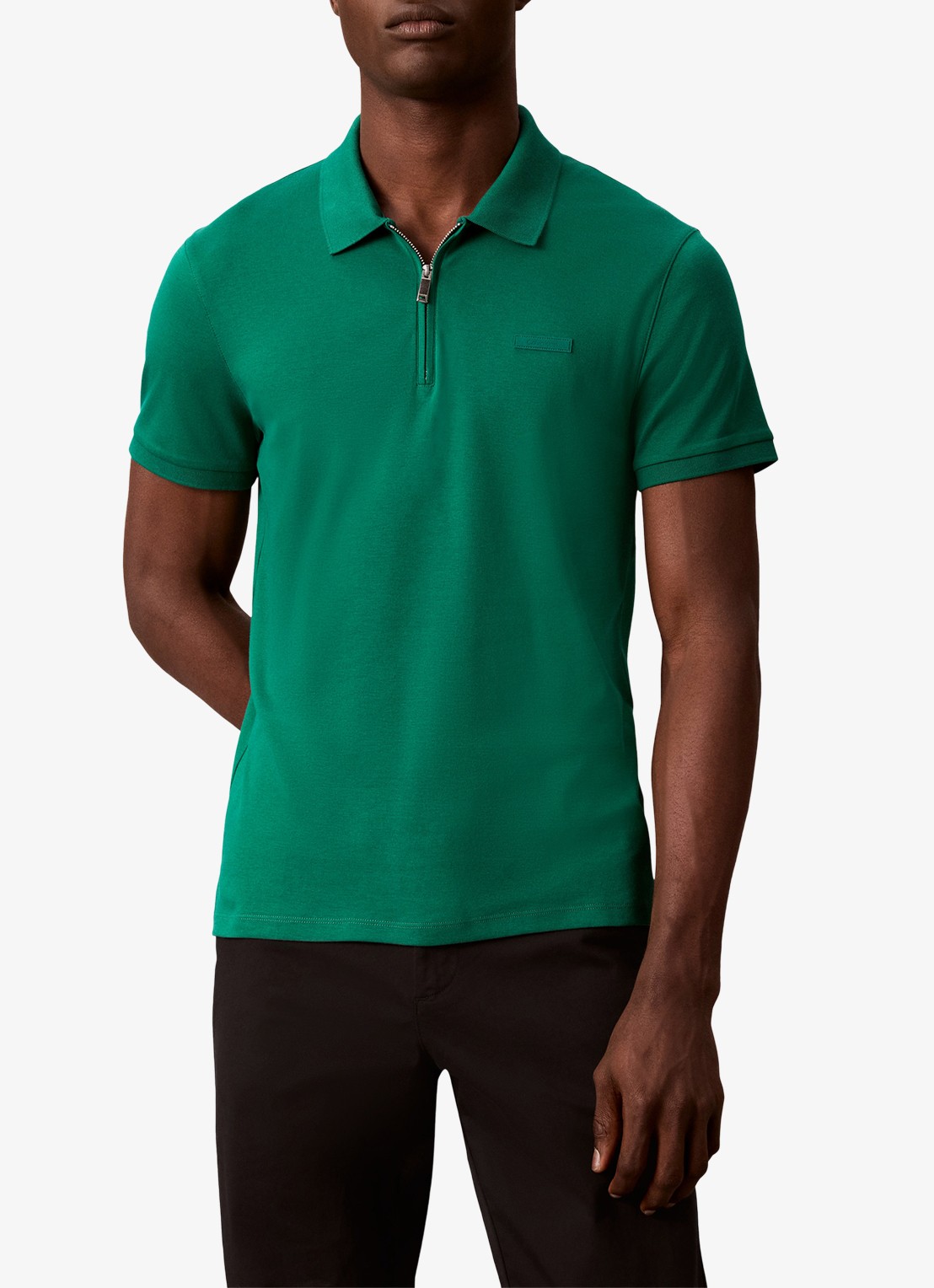 Calvin Klein Regular fit polo met logo - detail 3 groen