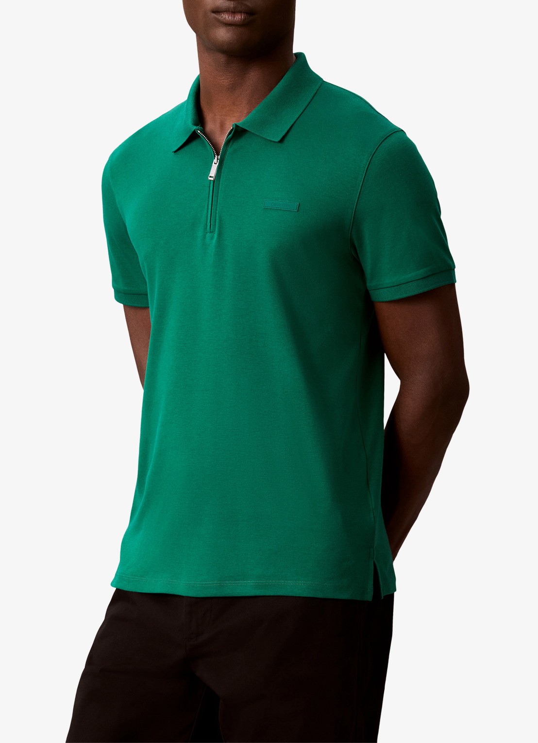 Calvin Klein Regular fit polo met logo - detail 4 groen