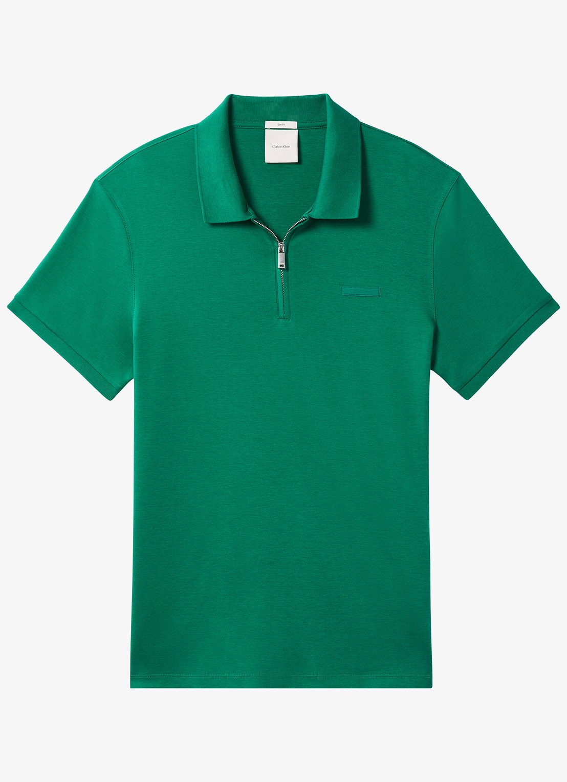 Calvin Klein Regular fit polo met logo - voorkant groen