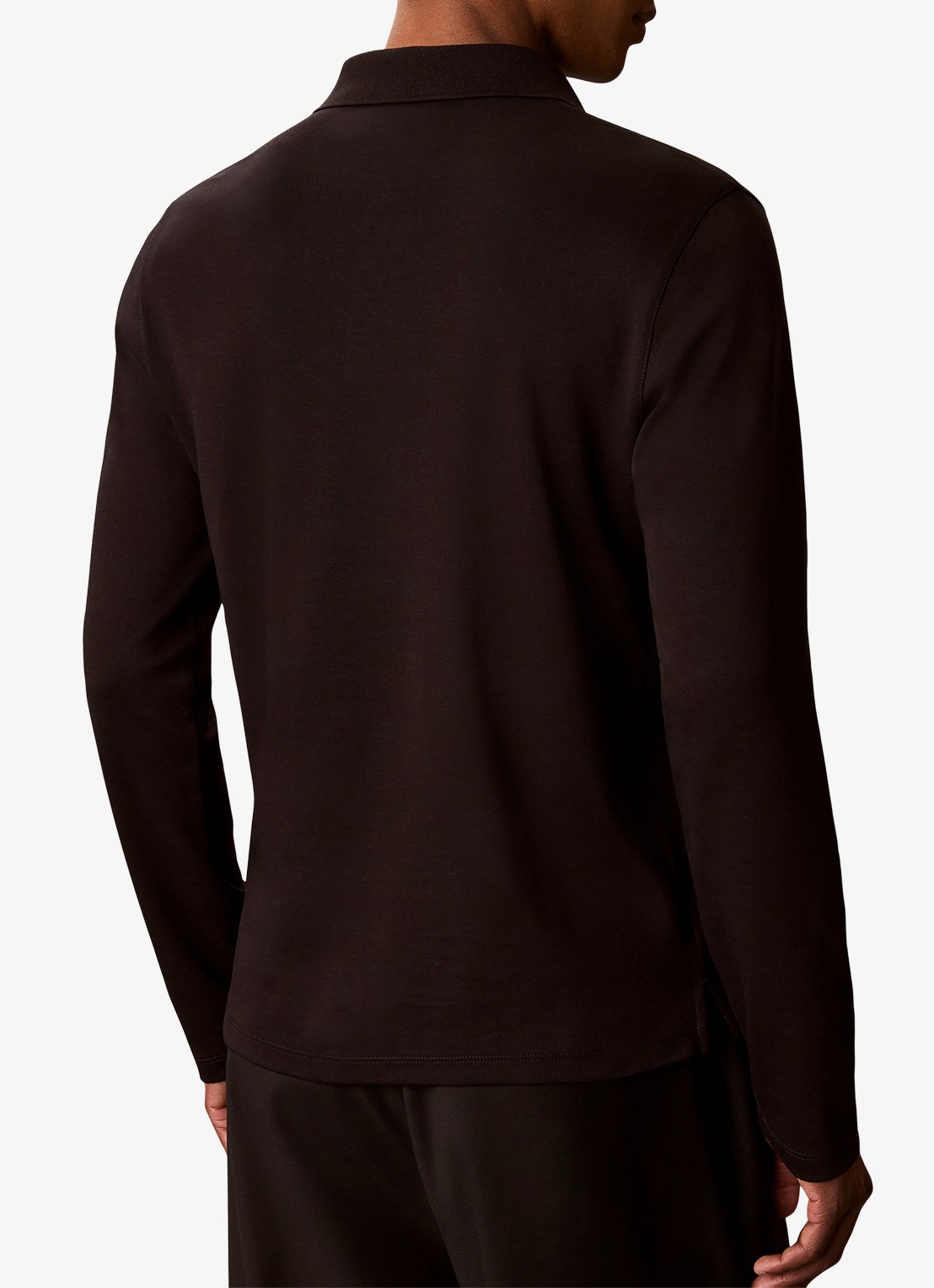 Calvin Klein Regular fit polo met logoborduring - achterkant 6 zwart