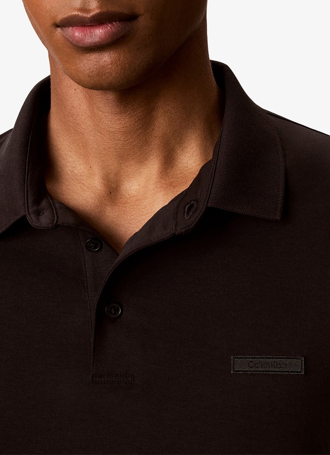 Calvin Klein Regular fit polo met logoborduring - detail 5 zwart