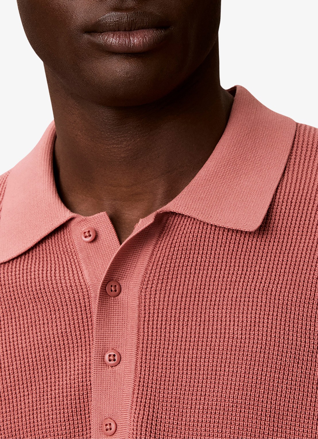 Calvin Klein Regular fit polo met structuur - detail 3 lichtrood