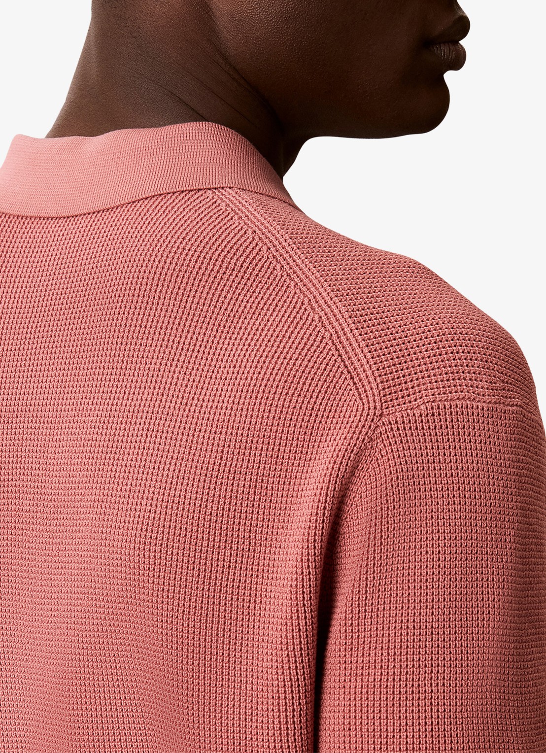 Calvin Klein Regular fit polo met structuur - detail 4 lichtrood
