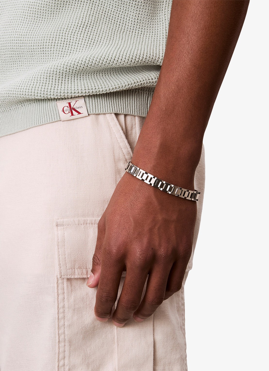 Calvin Klein Regular fit polo met structuur - detail 3 grijs