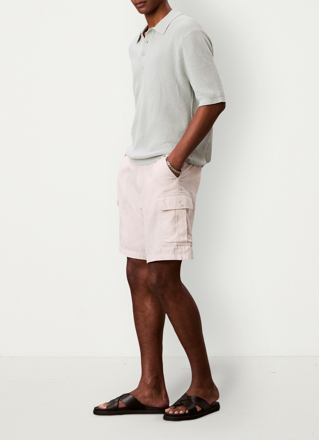 Calvin Klein Regular fit polo met structuur - detail 4 grijs