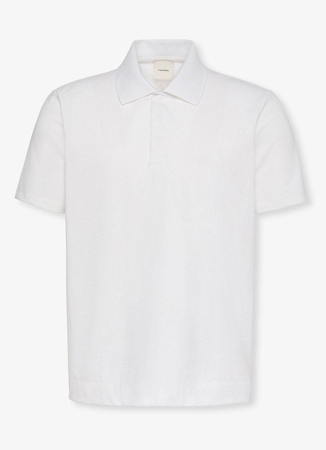 Calvin Klein Regular fit polo van piqué katoen - voorkant 5 wit