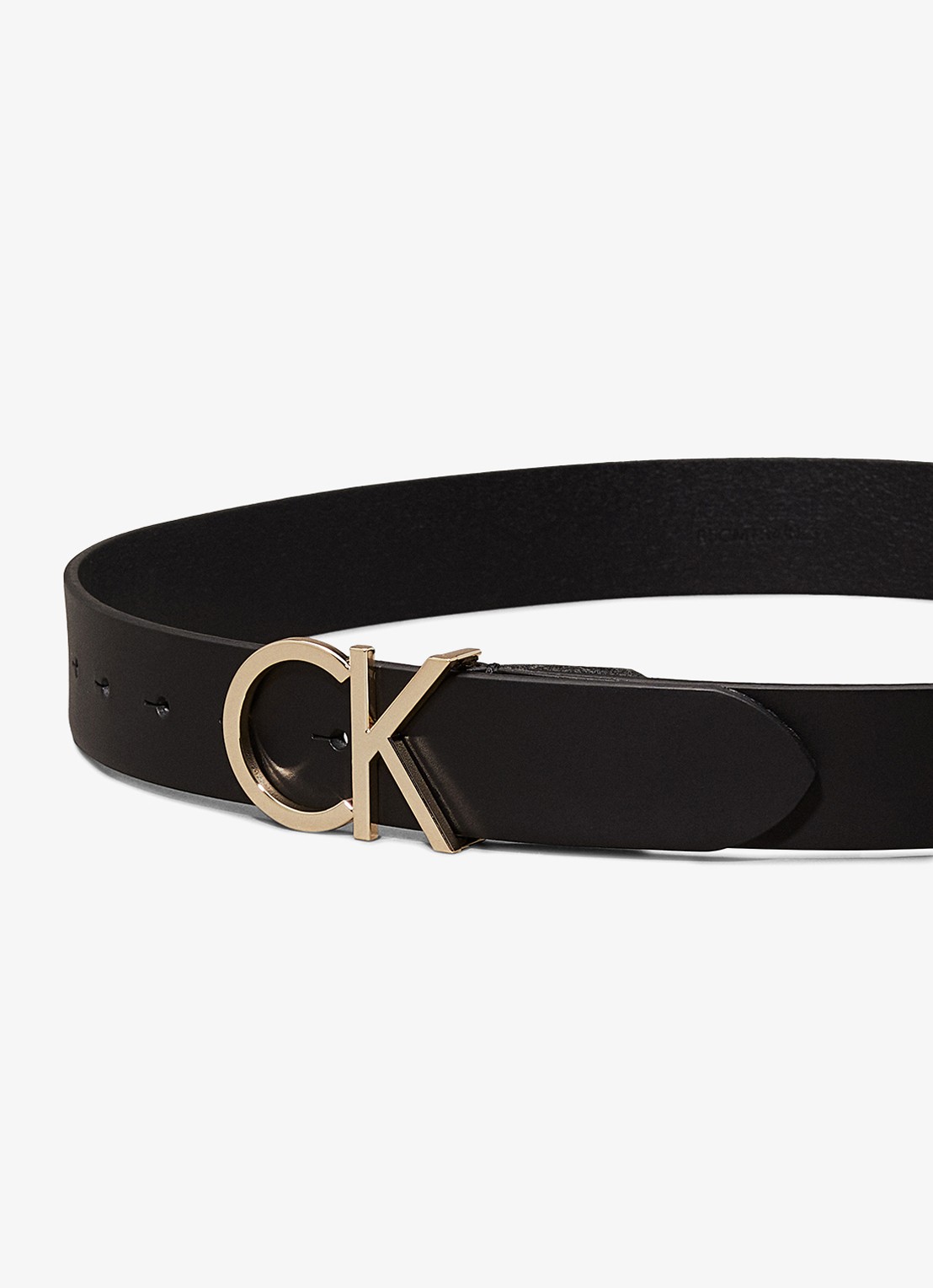 Calvin Klein Riem van leer met logo - detail 2 goud