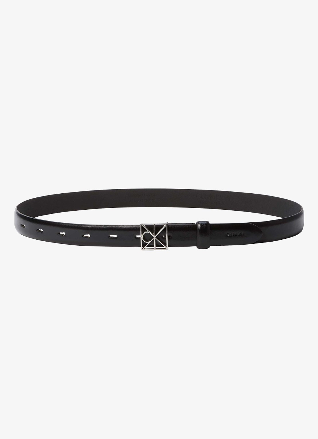 Calvin Klein Riem van leer met logo - detail 3 zwart