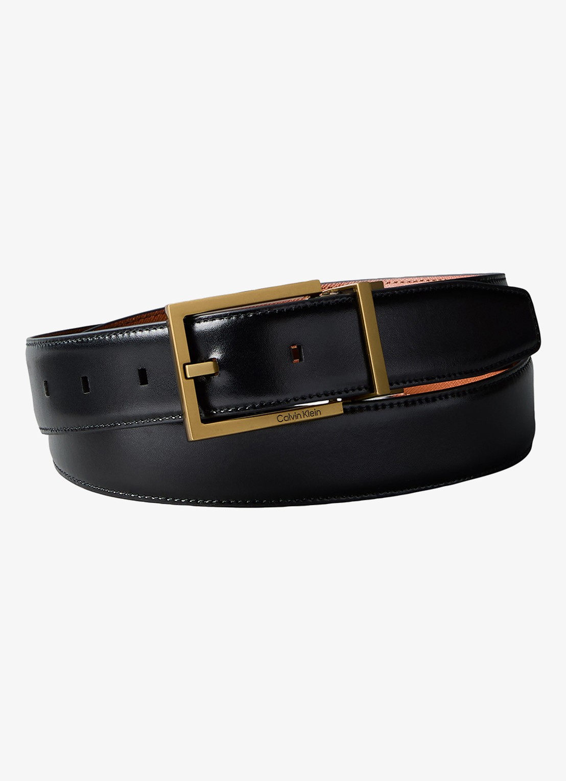 Calvin Klein Riem van leer - detail 3 zwart
