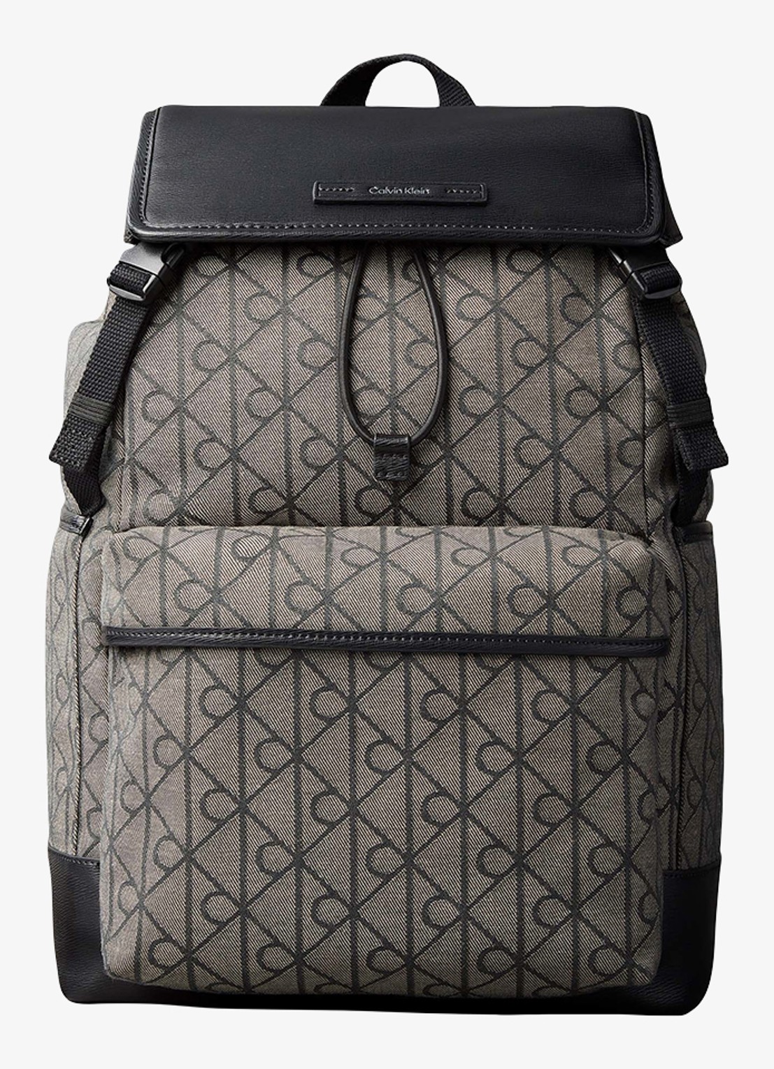 Calvin Klein Rugzak met logoprint - voorkant 2 lotus beige / black aop-7ul /  zwart