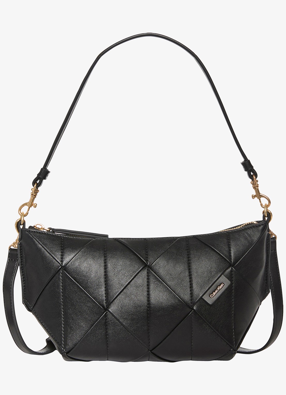 Calvin Klein Schoudertas met afneembare schouderriem - voorkant 3 black-ub1 /  zwart