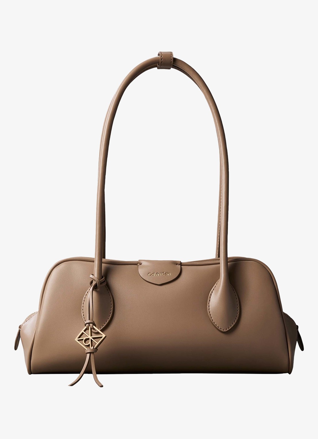 Calvin Klein Schoudertas met logo - voorkant desert taupe-vfu /  beige