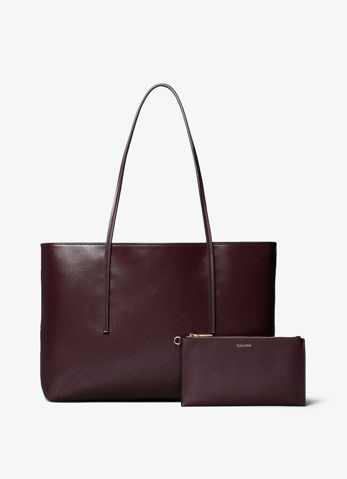 Calvin Klein Schoudertas met logoprint en uitneembaar etui - voorkant bordeauxrood