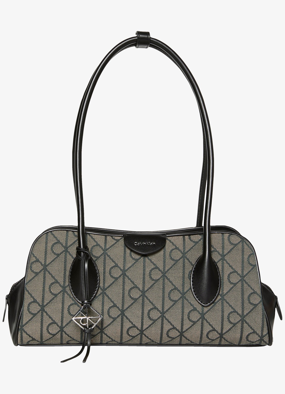 Calvin Klein Schoudertas met logoprint - voorkant 2 lotus beige/black aop jqd-8e3 /  zwart