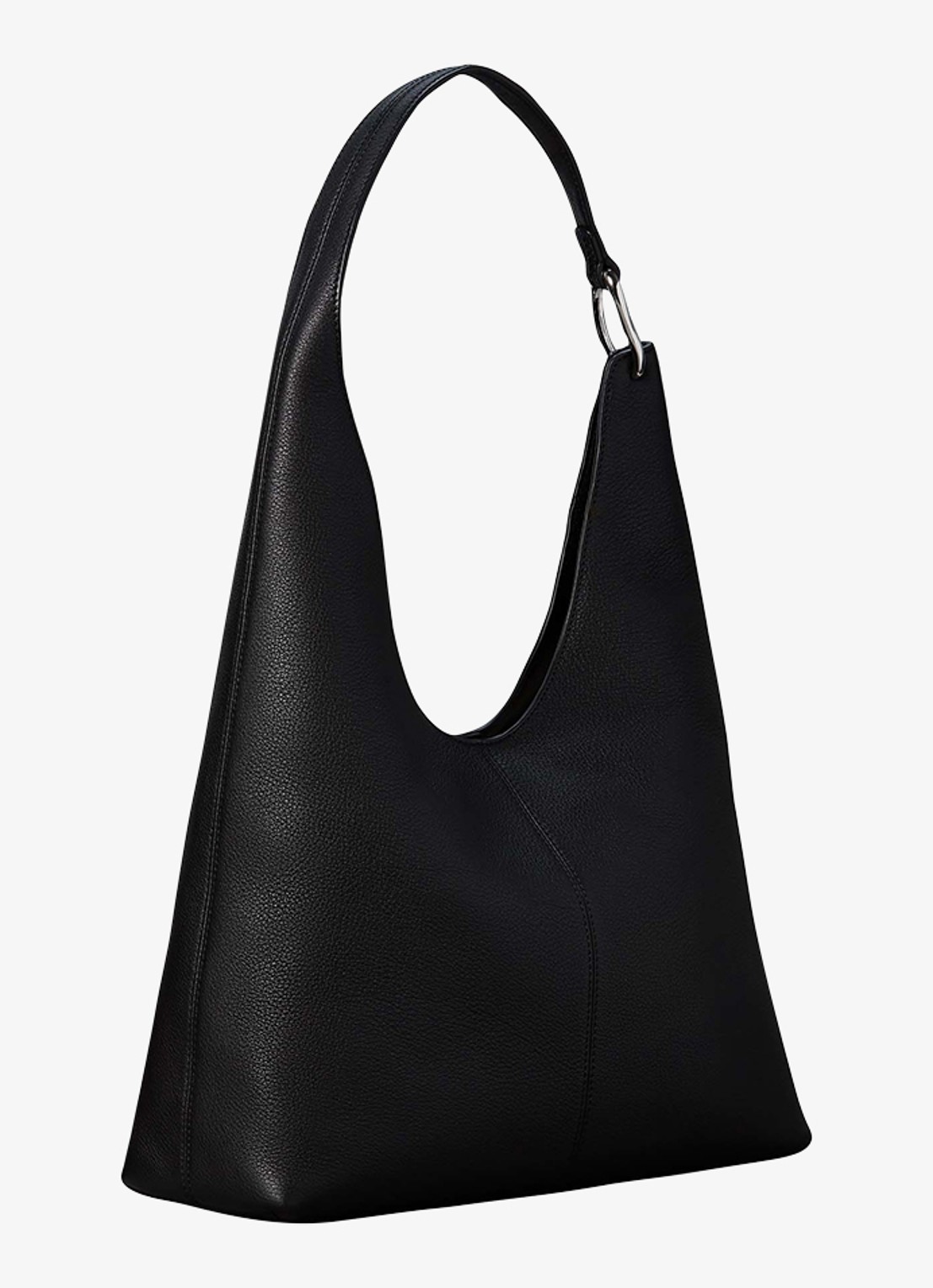 Calvin Klein Schoudertas van leer - voorkant zwart