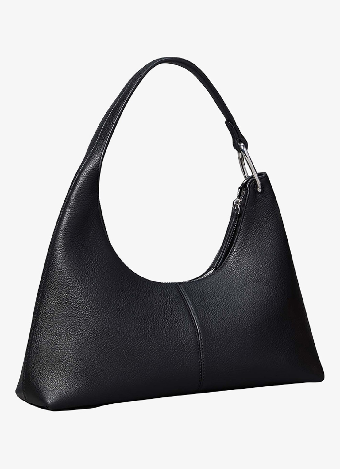 Calvin Klein Schoudertas van leer - voorkant zwart