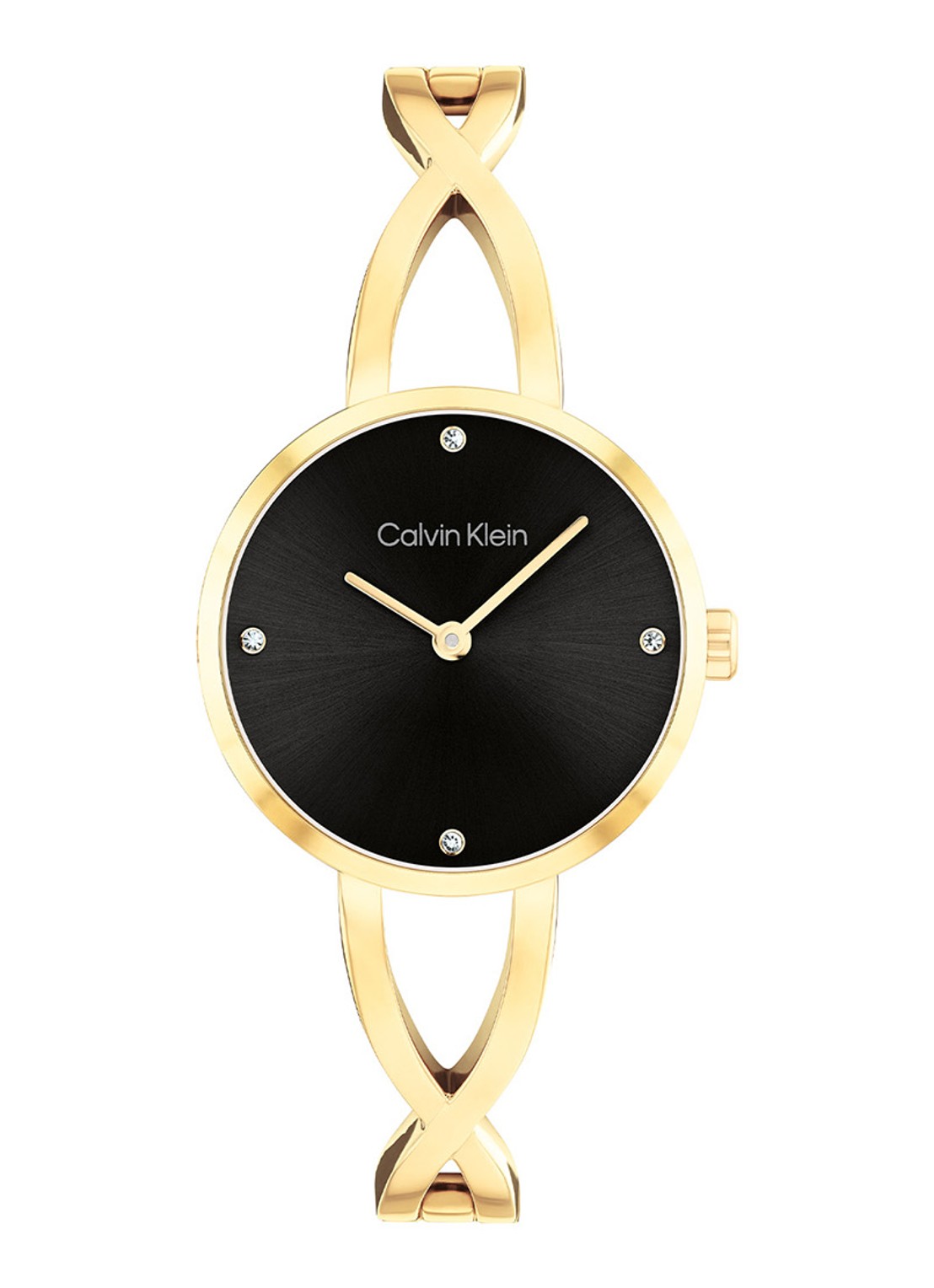 Calvin Klein Sculpted Embrace horloge CK25100059  - voorkant 3 goud